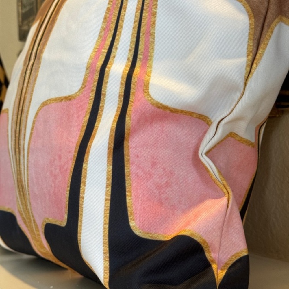 Society6 MCM Pillow Case Watercolor Abstract/ Gold, Blush Pink, Brown - Picture 2 of 6